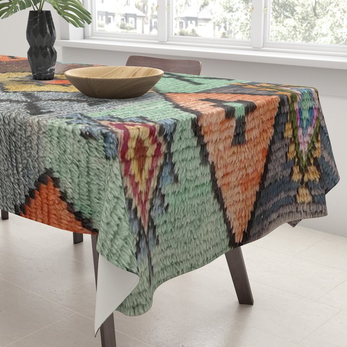 Traditional Vintage Moroccan Rug Tablecloth Gallery Image 3