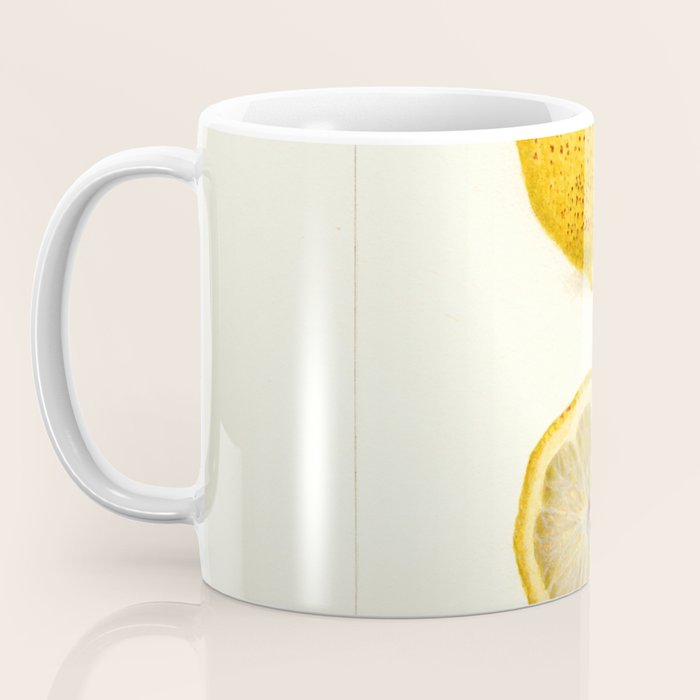 Vintage Lemon Botanical Illustration Antique Citrus Fruit Art with Yellow Tones Coffee Mug Gallery Image 3