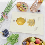 Vintage Lemon Botanical Illustration Antique Citrus Fruit Art with Yellow Tones Cutting Board Gallery Image 2