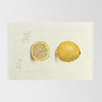 Vintage Lemon Botanical Illustration Antique Citrus Fruit Art with Yellow Tones Rug Gallery Image 2