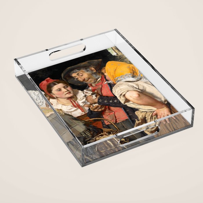 Old Man's Treasure by Karl Gussow, 1876 Acrylic Tray Gallery Image 1