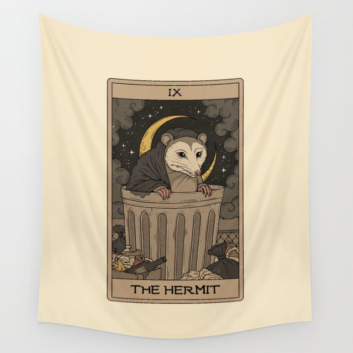 The Hermit - Possum Tarot Wall Tapestry Gallery Image 1