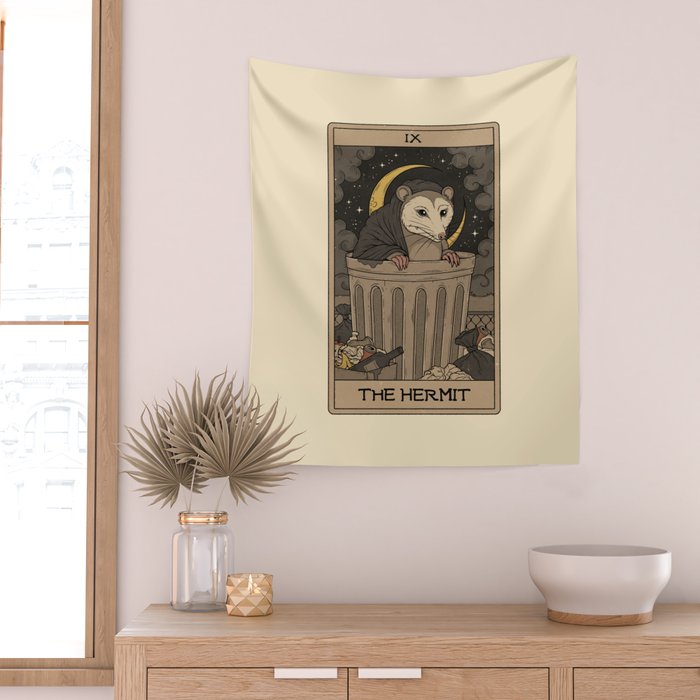 The Hermit - Possum Tarot Wall Tapestry Gallery Image 2