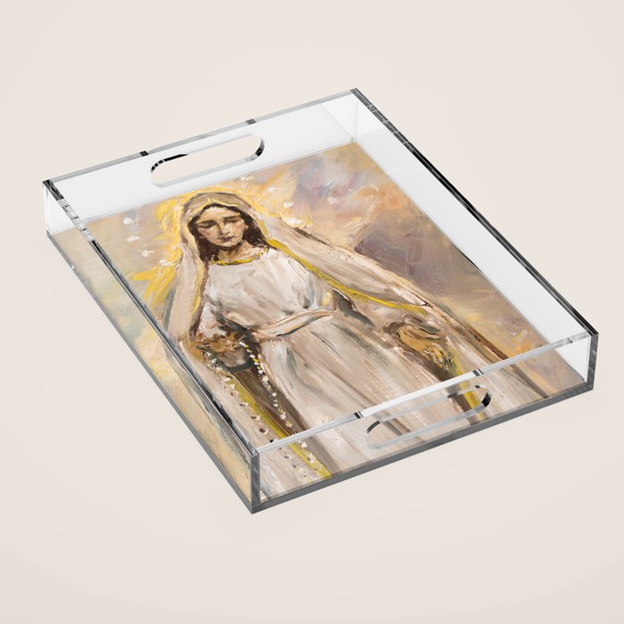 Regina Sacratissimi Rosarii Acrylic Tray