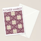 Violet Retro Flowers Vintage Daisy Floral Geometric Stationery Card Gallery Image 2
