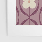 Violet Retro Flowers Vintage Daisy Floral Geometric Poster Gallery Image 3