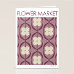 Violet Retro Flowers Vintage Daisy Floral Geometric Stationery Card Gallery Image 2