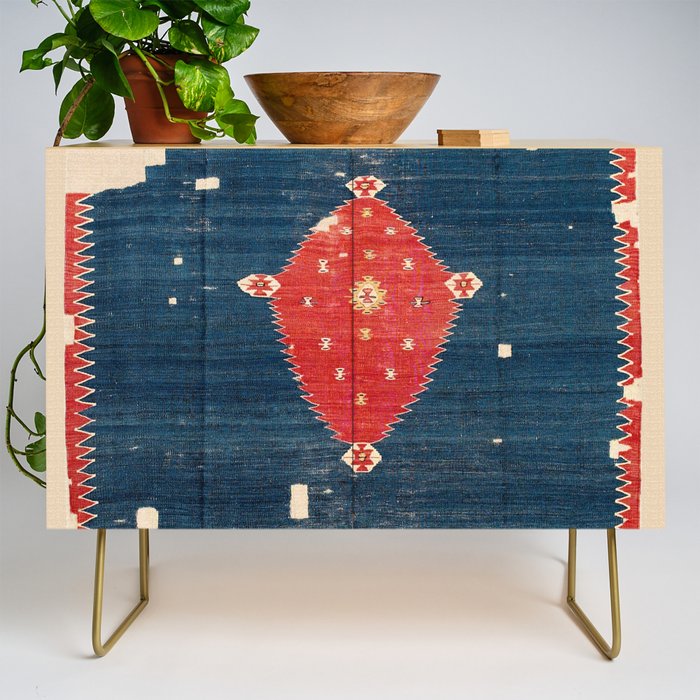 Balikesir  Antique Turkish Kilim Rug Print Credenza Gallery Image 1