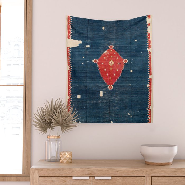 Balikesir  Antique Turkish Kilim Rug Print Wall Tapestry Gallery Image 2
