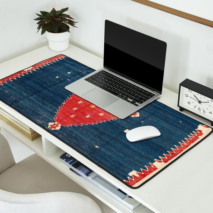 Balikesir  Antique Turkish Kilim Rug Print Desk Mat Gallery Image 2