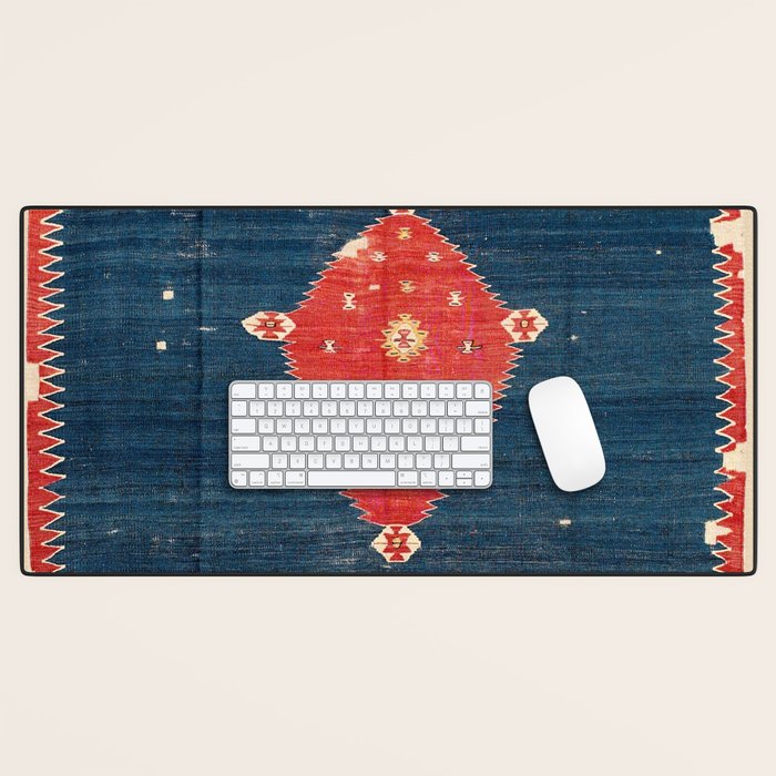 Balikesir  Antique Turkish Kilim Rug Print Desk Mat Gallery Image 1
