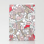 City life map mauve Stationery Card Gallery Image 2