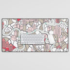 City life map mauve Desk Mat Gallery Image 1