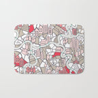 City life map mauve Bath Mat Gallery Image 1