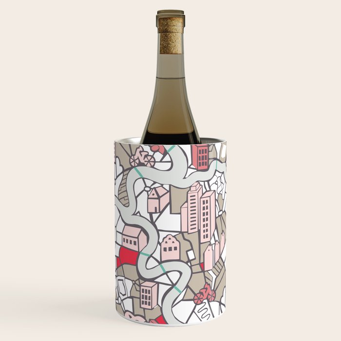 City life map mauve Wine Chiller Gallery Image 3