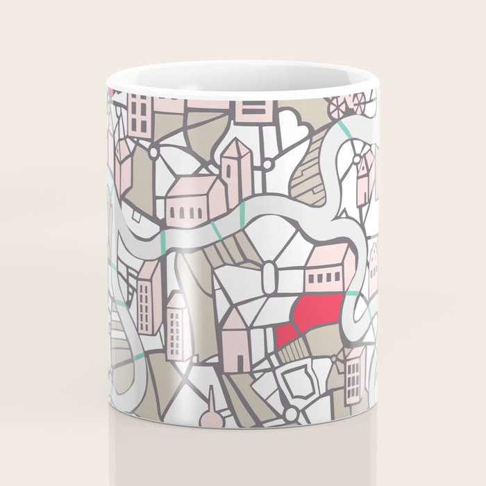 City life map mauve Coffee Mug Gallery Image 4
