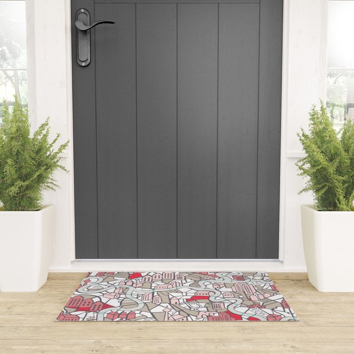 City life map mauve Welcome Mat Gallery Image 3