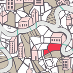 City life map mauve Coffee Mug Gallery Image 2