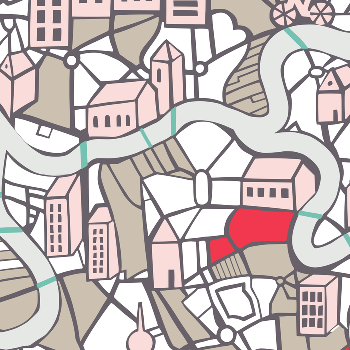 City life map mauve Coffee Mug Gallery Image 2