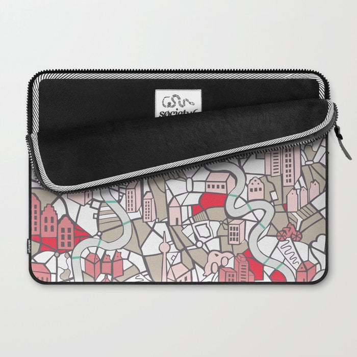 City life map mauve Laptop Sleeve Gallery Image 2
