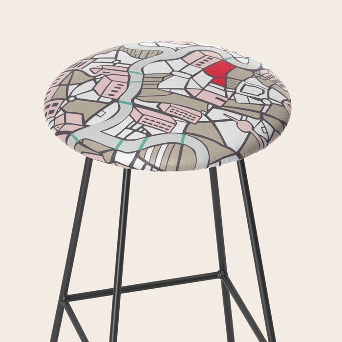 City life map mauve Stool Gallery Image 2