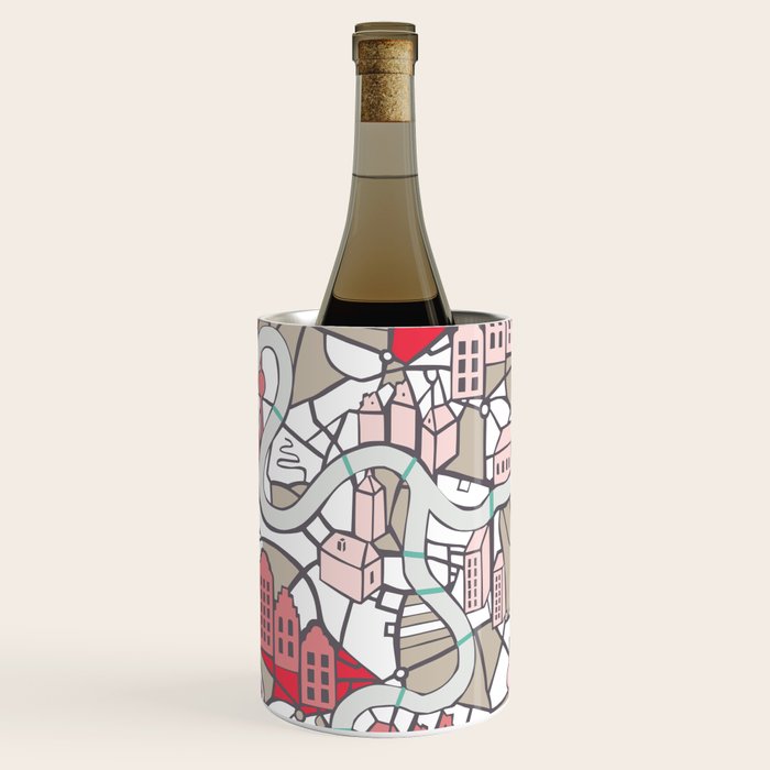 City life map mauve Wine Chiller Gallery Image 2