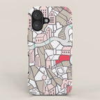 City life map mauve iPhone Case Gallery Image 1