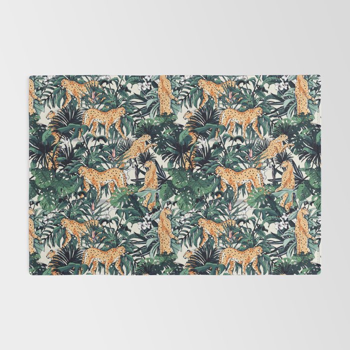 Cheetah in the wild rainforest Rug Gallery Image 2