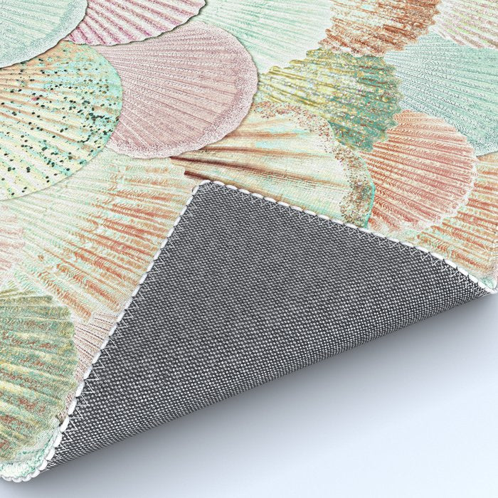 MERMAID SHELLS - MINT & ROSEGOLD Rug Gallery Image 4
