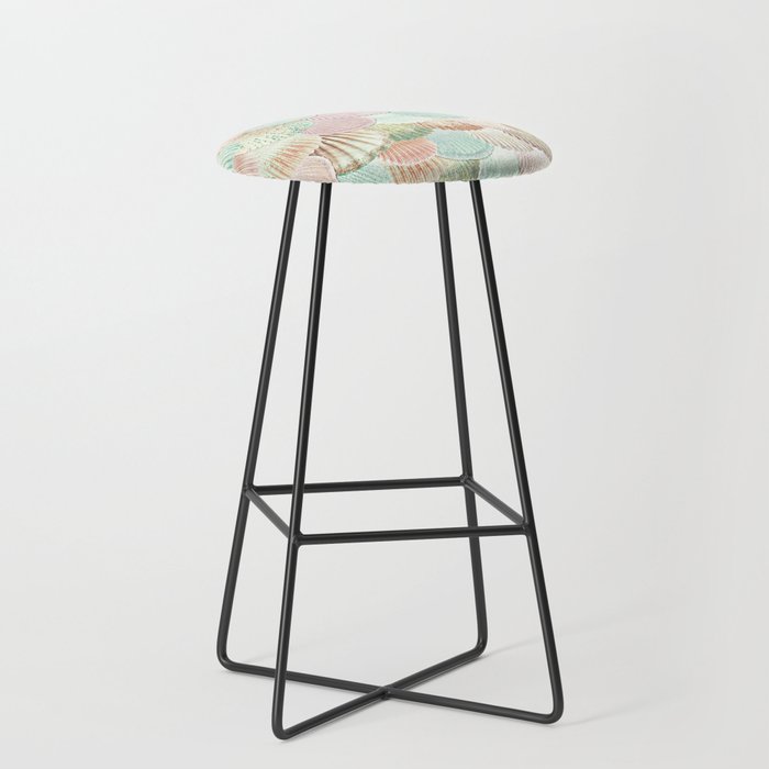MERMAID SHELLS - MINT & ROSEGOLD Stool Gallery Image 1