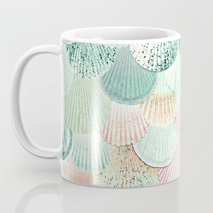MERMAID SHELLS - MINT & ROSEGOLD Coffee Mug Gallery Image 3