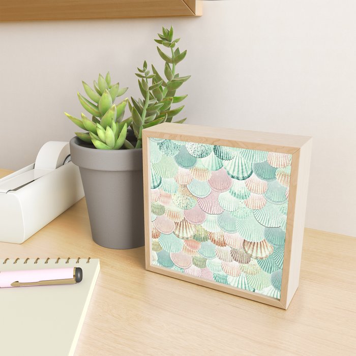 MERMAID SHELLS - MINT & ROSEGOLD Mini Art Print Gallery Image 2
