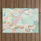 MERMAID SHELLS - MINT & ROSEGOLD Outdoor Rug Gallery Image 1