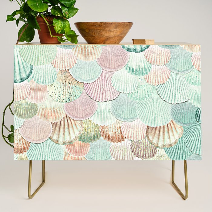 MERMAID SHELLS - MINT & ROSEGOLD Credenza Gallery Image 1