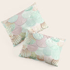 MERMAID SHELLS - MINT & ROSEGOLD Pillow Sham Gallery Image 3