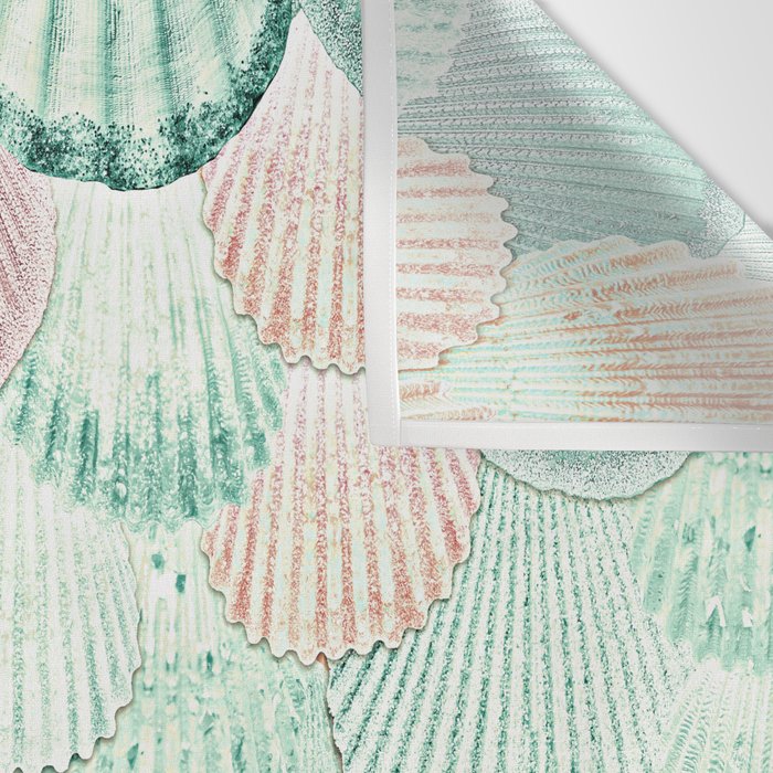 MERMAID SHELLS - MINT & ROSEGOLD Wall Tapestry Gallery Image 3