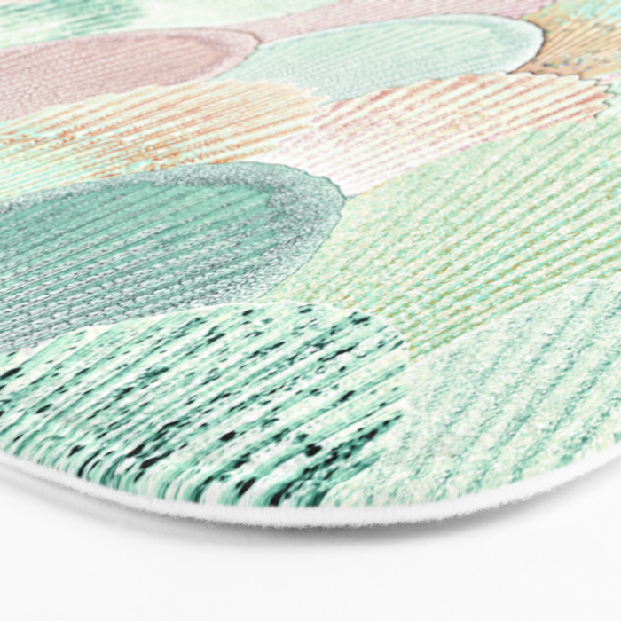 MERMAID SHELLS - MINT & ROSEGOLD Bath Mat Gallery Image 3
