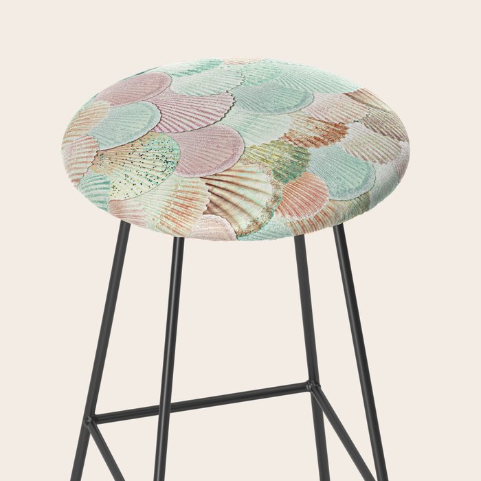 MERMAID SHELLS - MINT & ROSEGOLD Stool Gallery Image 2