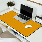 Morocco Mustard Gold Solid Colour Desk Mat Gallery Image 2