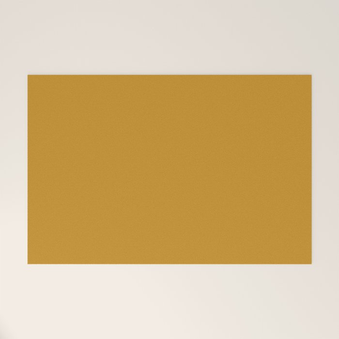 Morocco Mustard Gold Solid Colour Welcome Mat Gallery Image 1
