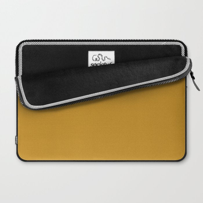 Morocco Mustard Gold Solid Colour Laptop Sleeve Gallery Image 2