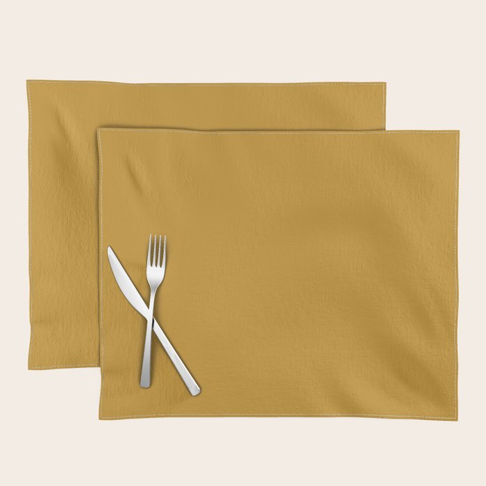 Morocco Mustard Gold Solid Colour Placemat Gallery Image 1