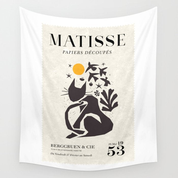 Matisse Cat Artwork Wall Tapestry Gallery Image 1