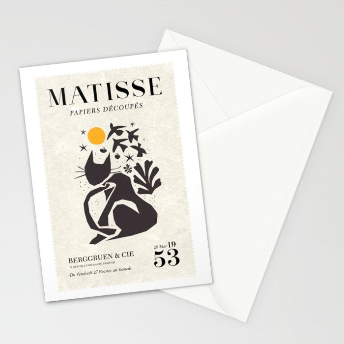 Matisse Cat Artwork Stationery Card Gallery Image 2