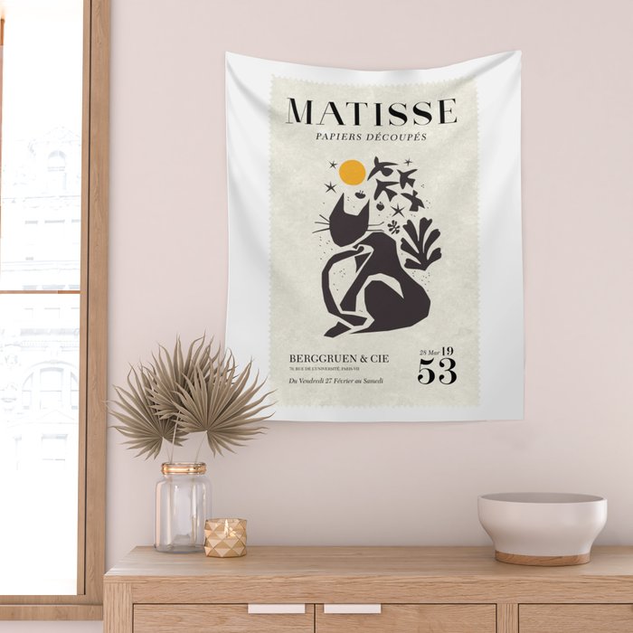 Matisse Cat Artwork Wall Tapestry Gallery Image 2