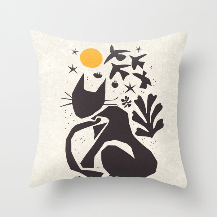 Matisse Cat Artwork Throw Pillow Gallery Image 1