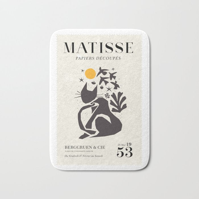 Matisse Cat Artwork Bath Mat Gallery Image 1
