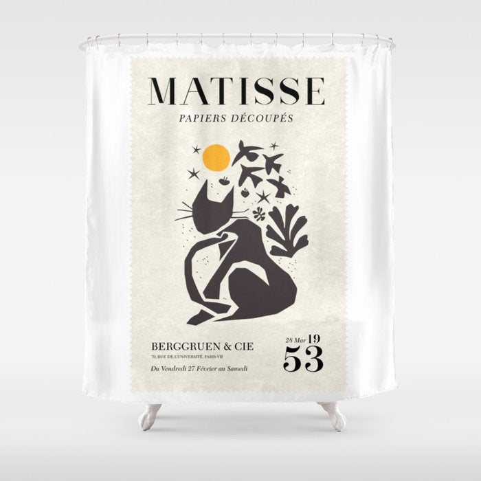 Matisse Cat Artwork Shower Curtain Gallery Image 1