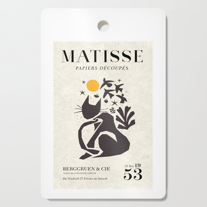 Matisse Cat Artwork Cutting Board Gallery Image 1