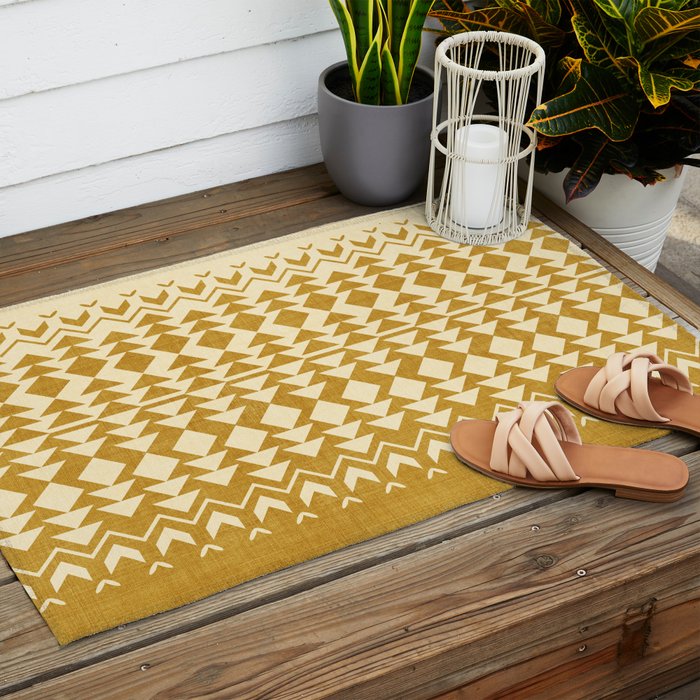 Sollia in Gold Outdoor Rug Gallery Image 2